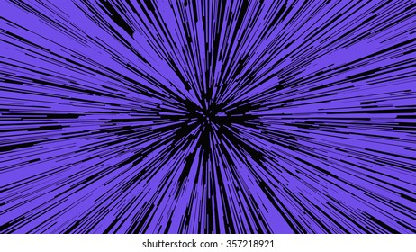 Hyperspace jump, Light Speed Up, Vector Illustration.