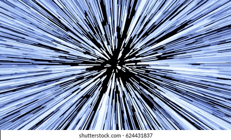 Hyperspace jump, Light Speed Up - Vector Illustration