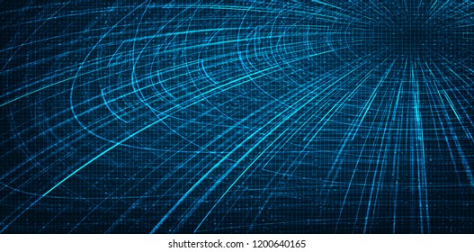 Hyperspace speed motion on future Technology background,warp and expanding movement concept,vector Illustration.