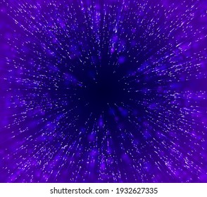 Hyperspace warp hyper speed. Warp jump portal effect. Galaxy explosion movement