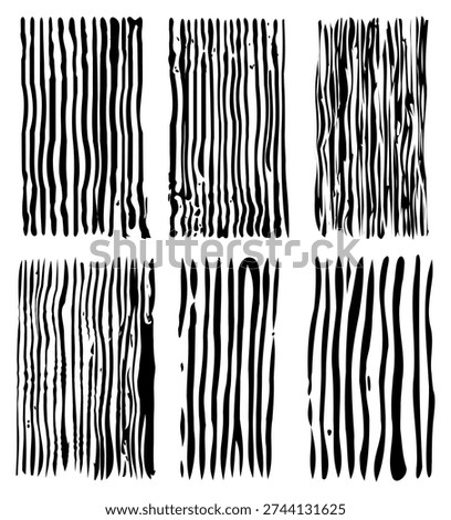 Hyper-Tactile Textures | Abstract vertical black ink brush strokes on white background | Minimalist hand-drawn ink lines with organic grunge texture | Set of artistic ink stripes, hand-painted textured background | Zen style vertical black paint strokes, abstract linear art composition, Rough distressed ink line texture, handmade brush stroke pattern