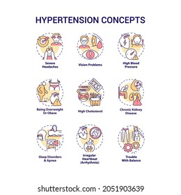 Hypertension Concept Icons Set High Blood Stock Vector (Royalty Free ...