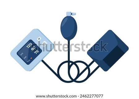 Hypertension digital tonometer, sphygmomanometer. Electronic arterial blood pressure monitor. Medical equipment for diagnose hypertension, heart disease