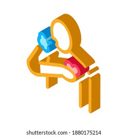 vector de icono de la enfermedad de la hipertensión. signo de hipertensión isométrica. ilustración de símbolo aislado de color