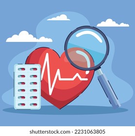 hypertension disease set three icons