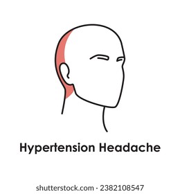 Hypertension Headache color icon. Vector isolated illustration. Migraine concept.