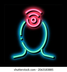 Hypertension Human Head Silhouette neon light sign vector. Glowing bright icon transparent symbol illustration