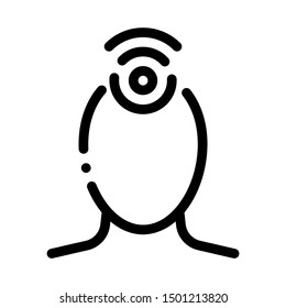 Hypertension Human Head Silhouette Vector Icon Thin Line. Contour Illustration