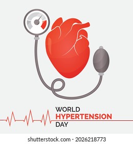 Hypertension Vector With ECG Human Heart And BP Monitor