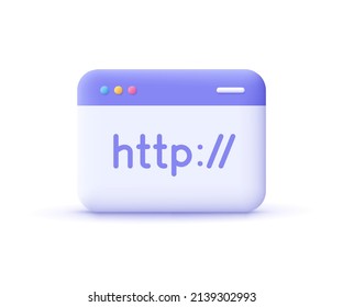Hypertext Transfer Protocol Concept, HTTP data web page. Web browser, internet communication protocol. 3d vector icon. Cartoon minimal style. - Shutterstock ID 2139302993