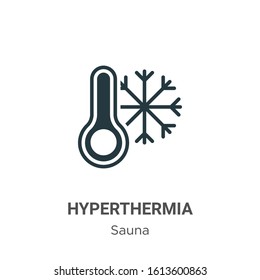 Hyperthermia glyph icon vector on white background. Flat vector hyperthermia icon symbol sign from modern sauna collection for mobile concept and web apps design.