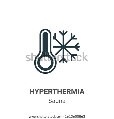 Hyperthermia glyph icon vector on white background. Flat vector hyperthermia icon symbol sign from modern sauna collection for mobile concept and web apps design.