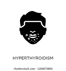 Hyperthyroidism icon. Hyperthyroidism symbol design from Diseases collection. Simple element vector illustration on white background.