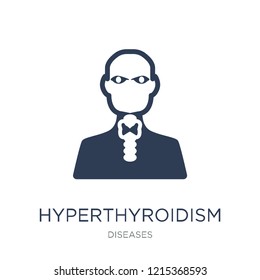 Hyperthyroidism icon. Trendy flat vector Hyperthyroidism icon on white background from Diseases collection, vector illustration can be use for web and mobile, eps10