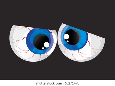 hypertrophied, huge balls bulging eyes
