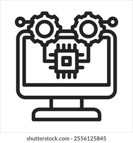 Hypervisor Outline Icon Vector Illustration