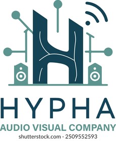 hypha logo design vector audio