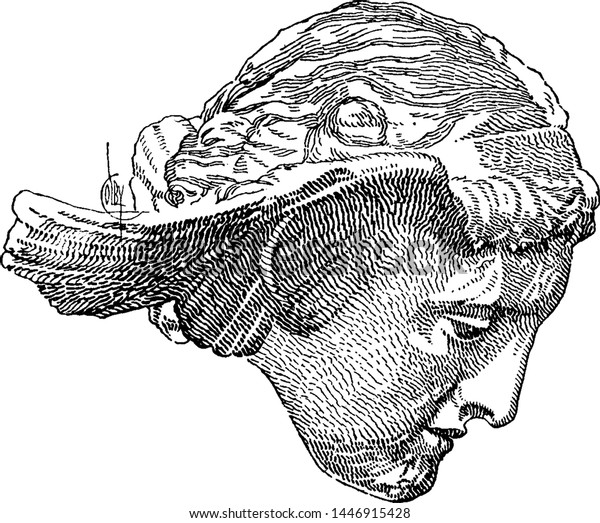 Hypnos vintage engraved illustration drawing. 