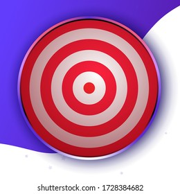 Hypnosis aim, red and white target isolated on purple and yellow background