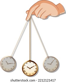 Ilustración del vector del reloj de hipnosis