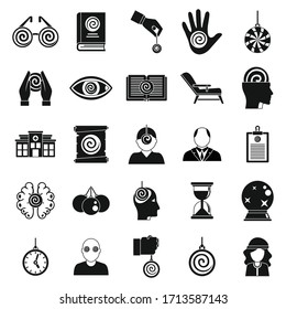 Hypnosis doctor icons set. Simple set of hypnosis doctor vector icons for web design on white background