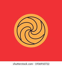 Hypnosis flat icon. Concentric spiral symbol.  Logo design element