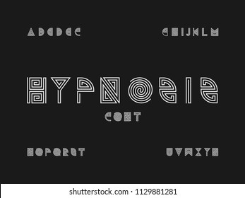 Hypnosis font. Vector alphabet letters. Typeface design. 
