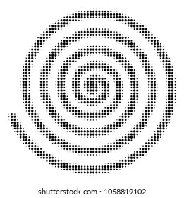 Hypnosis halftone vector icon. Illustration style is dotted iconic Hypnosis symbol on a white background. Halftone matrix is round blots.