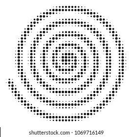Hypnosis halftone vector pictogram. Illustration style is dotted iconic Hypnosis icon symbol on a white background. Halftone pattern is circle spots.