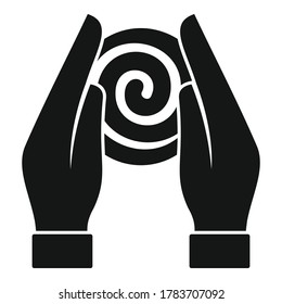 Hypnosis hands icon. Simple illustration of hypnosis hands vector icon for web design isolated on white background