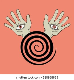 hypnosis hands illustration