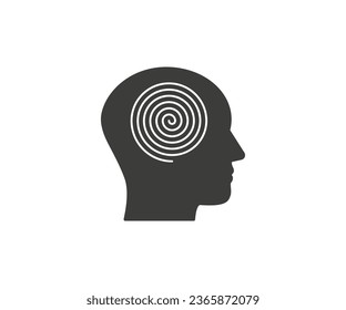 Hypnosis, head, spiral icon. Vector illustration.