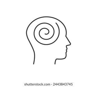 Hypnosis, head, spiral icon. Vector illustration.