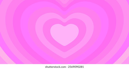 Hypnosis heart tunnel for banner, card design background. Design for Valentine's day