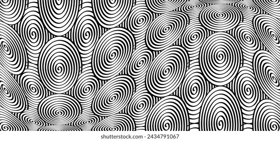 Hypnosis, hypnotic spiral line pattern. Circles patroon. Volute, spiral. Circle tunnel element. Psychedelic optical illusion. Concentric lines. Radial, spiral rays or sound wave. Circular, rotating.