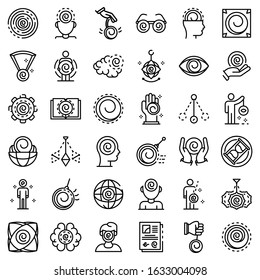 Hypnosis icons set. Outline set of hypnosis vector icons for web design isolated on white background