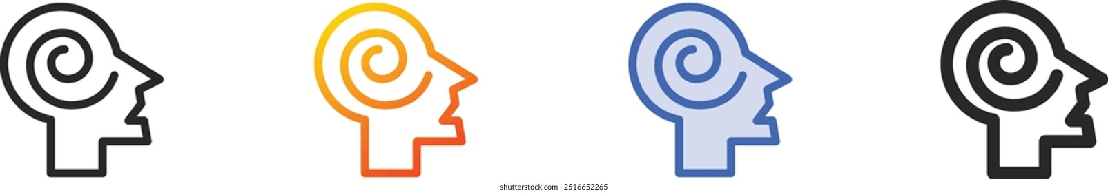 hypnosis icon.Thin Linear, Gradient, Blue Stroke and bold Style Design Isolated On White Background