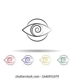 Hypnosis multi color style icon. Simple thin line, outline vector of mad science icons for ui and ux, website or mobile application