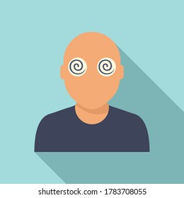 Hypnosis pacient eyes icon. Flat illustration of hypnosis pacient eyes vector icon for web design