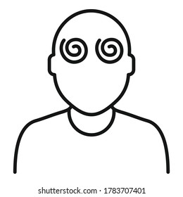 Hypnosis pacient eyes icon. Outline hypnosis pacient eyes vector icon for web design isolated on white background