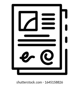 Hypnosis paper icon. Outline hypnosis paper vector icon for web design isolated on white background