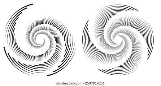 Hypnosis Spiral, concept for hypnosis, unconscious, chaos, extra sensory perception, psychic, stress, strain, optical illusion, headache, migraine. Black, white descending pattern.	
