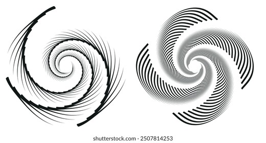 Hypnosis Spiral, concept for hypnosis, unconscious, chaos, extra sensory perception, psychic, stress, strain, optical illusion, headache, migraine. Black, white descending pattern.	
