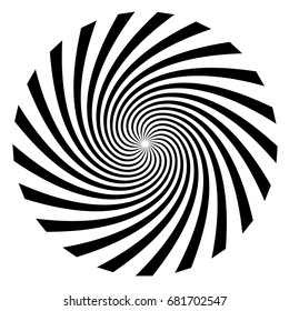 Hypnosis Spiral, concept for hypnosis, unconscious, chaos, extra sensory perception, psychic, stress, strain, optical illusion. On a white background.