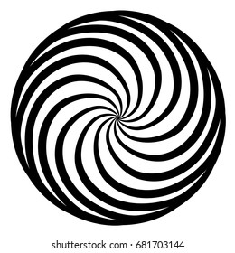 Hypnosis Spiral, concept for hypnosis, unconscious, chaos, extra sensory perception, psychic, stress, strain, optical illusion. On a white background.