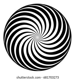 Hypnosis Spiral, concept for hypnosis, unconscious, chaos, extra sensory perception, psychic, stress, strain, optical illusion. On a white background.