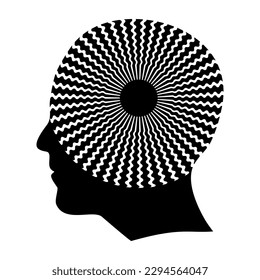 Hypnosis Spiral Human Head Profile Silhouette, Mental Health