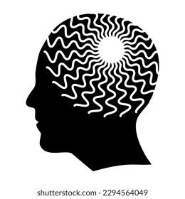 Hypnosis Spiral Human Head Profile Silhouette, Mental Health