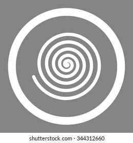 Hypnosis vector icon. Style is flat rounded symbol, white color, rounded angles, gray background.