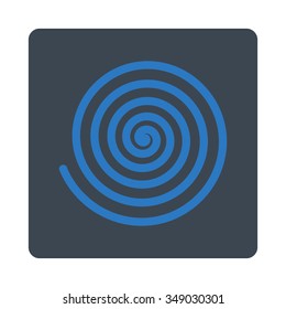 Hypnosis vector icon. Style is flat rounded square button, smooth blue colors, white background.